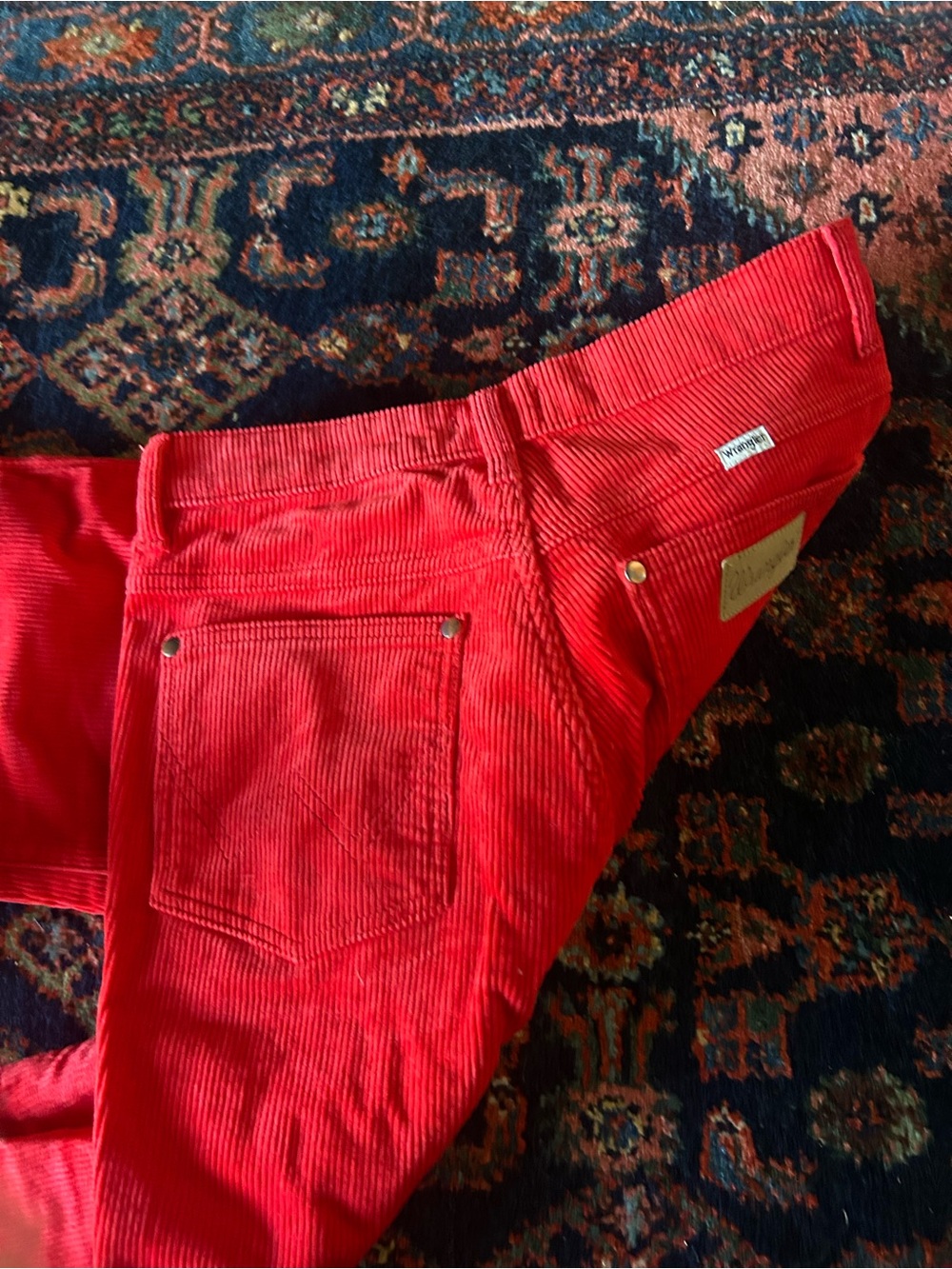 Women’s wrangler High-Rise Wanderer Red Wide-Leg Jeans - Picture 6 of 6
